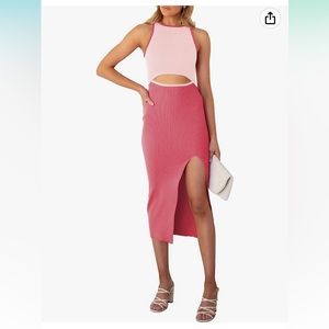 NWOT Pink Cutout Midi Dress